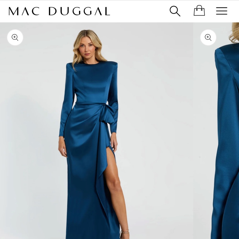 Leena by Mac Duggal Elegant Blue Maxi Dress